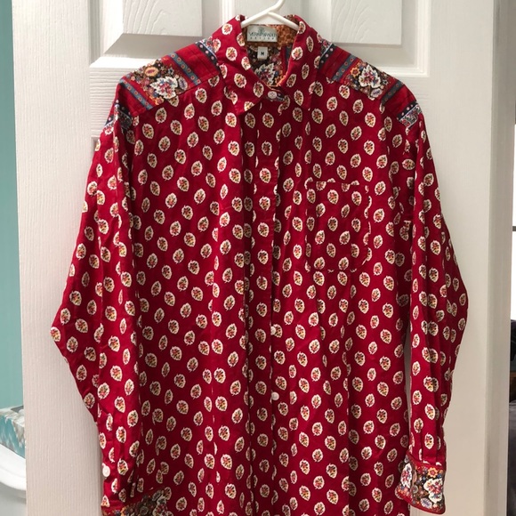 Vera Bradley Tops - 1990’s Vera Bradley Vintage Big Shirt in Red Leaf